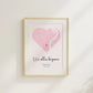 Stadtkartenposter in Herzform „Wo alles begann“ – Rosa Karte mit Namen & Datum | Geschenk zum Jahrestag Little Mathilda Little Mathilda Poster