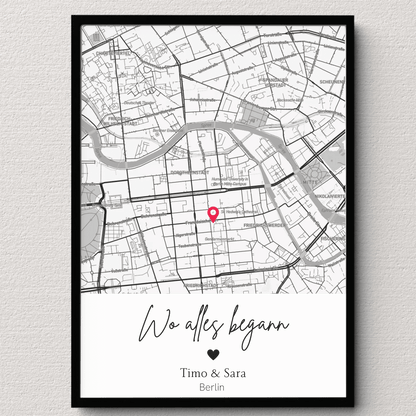 Wo alles begann - Personalisiertes Stadtkartenposter Little Mathilda Little Mathilda Poster