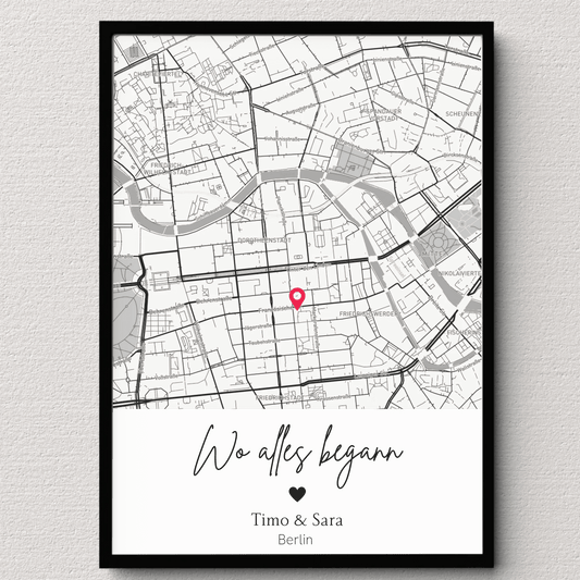 Wo alles begann - Personalisiertes Stadtkartenposter Little Mathilda Little Mathilda Poster