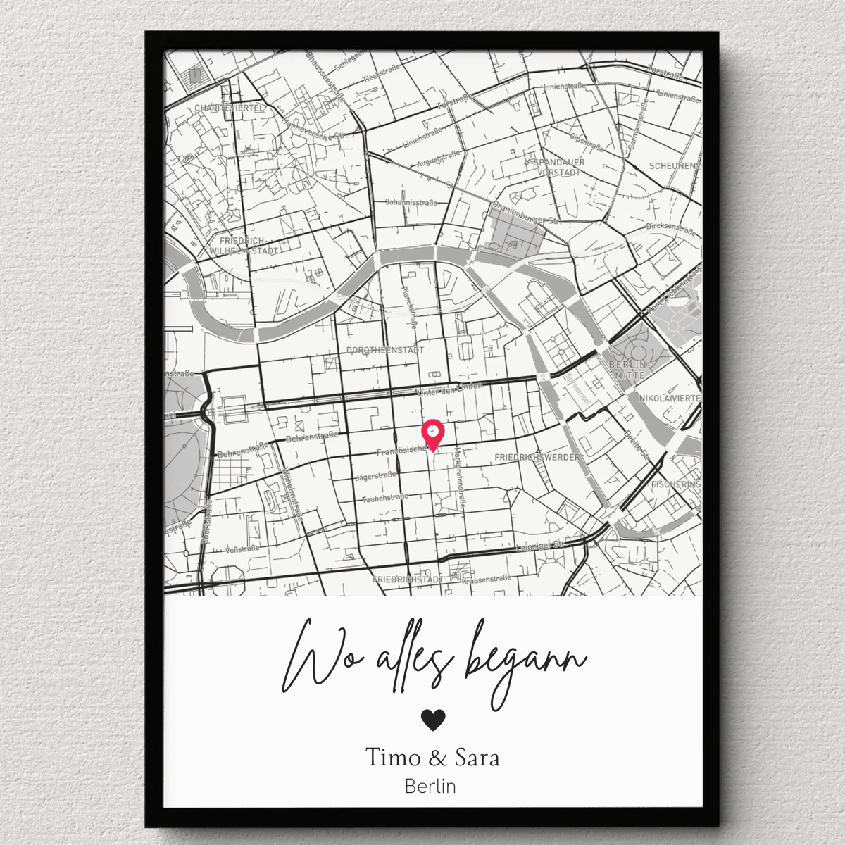 Wo alles begann - Personalisiertes Stadtkartenposter Little Mathilda Little Mathilda Poster