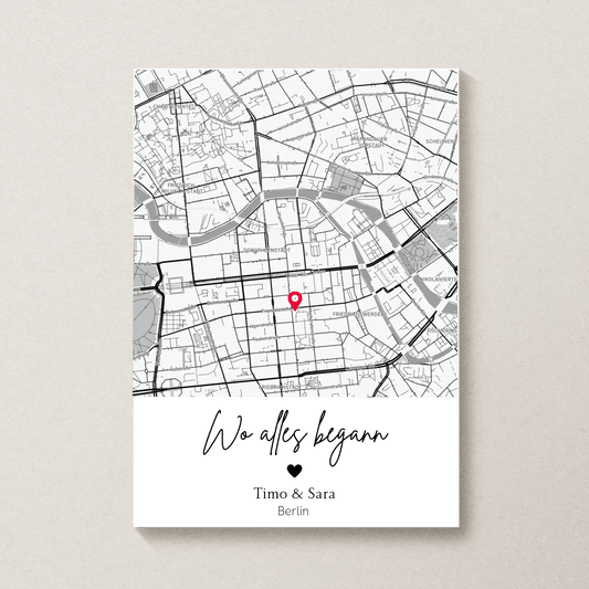 Wo alles begann - Personalisiertes Stadtkartenposter Little Mathilda Little Mathilda Poster