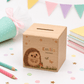 Personalisierte Holzspardose mit Igel, Name & Datum Little Mathilda Little Mathilda Spardose