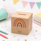 Personalisierte Holzspardose zur Einschulung mit Regenbogen, Name & Datum Little Mathilda Little Mathilda Spardose