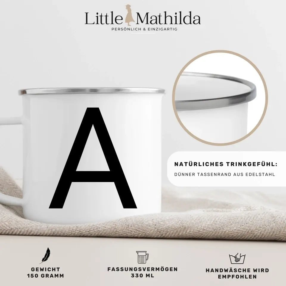 Minimalistische Buchstabentasse Little Mathilda Little Mathilda Tasse