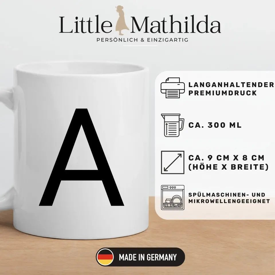 Minimalistische Buchstabentasse Little Mathilda Little Mathilda Tasse